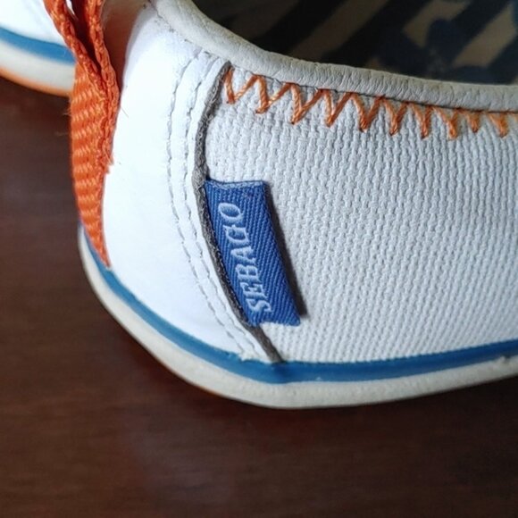 Sebago footwear for women size 7M white Blue and Orange - Picture 7 of 11
